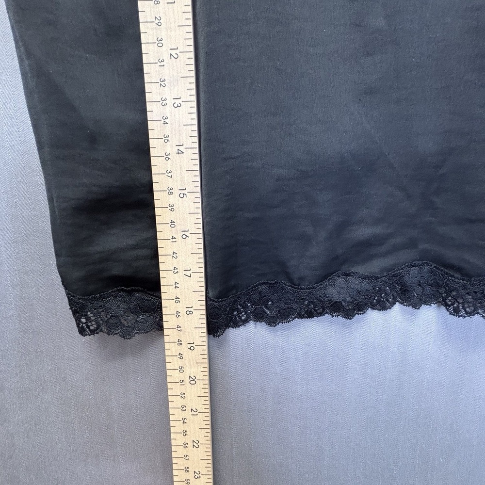Forever 21 Black Lace Trim Y2K Satin Cami Top Whimsigoth Fairy Grunge - Picture 6 of 9